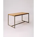 KAWENTSMANN Esstisch TALON Massivholztisch mit pulverbeschichtetem Stahlgestell (Tisch), aus massiver Eiche, mit Stahlgestell, Made in Germany, RAL-Farben braun 160 cm x 76 cm x 80 cm
