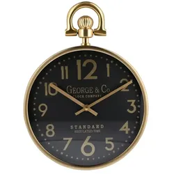 Wanduhr , gold , Metall , Maße (cm): T: 5  Ø: 25