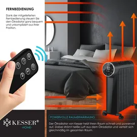 Kesser KESSER® Ölradiator 2500W Elektrische Heizung Heizkörper Elektroheizung energiesparend mit Display WiFi App & Fernbedienung Touchscreen - Mobil Öl Radiator 24h Timer, Thermostat & Überhitzungsschutz