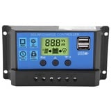 Solar Laderegler PWM Solarladeregler 12V/24V Dual USB Solar Ladegerät Controller Intelligenter Solarpanel Batterieregler mit LCD Anzeige (10A)