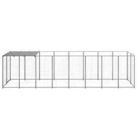 vidaXL Hundezwinger 2,42 m2 Stahl Silber