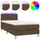 vidaXL Boxspringbett mit Matratze & LED Dunkelbraun 100x200 cm Stoff