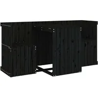 vidaXL Balkonmöbel-Set 2-Sitzer Schwarz Massivholz Kiefer - vidaXL