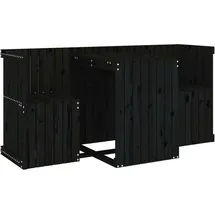 vidaXL Balkonmöbel-Set 2-Sitzer Schwarz Massivholz Kiefer - vidaXL