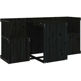 vidaXL Balkonmöbel-Set 2-Sitzer Schwarz Massivholz Kiefer - vidaXL