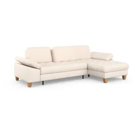 sit&more Ecksofa SIT & MORE "Westham L-Form", beige (creme), B:275cm H:88cm T:172cm, 100% Polyester, Sofas, Ecksofa, mit Recamiere, mit oder ohne Bettfunktion, Bettkasten, Füße Eiche