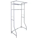 Spetebo Metall Waschmaschinenregal mit Variabler Breite - 170 x 60-90 cm - Überbau Standregal grau mit 2 Regalfächern