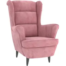 vidaXL Ohrensessel Rosa Samt 64 x 96 x 90 cm Rosa