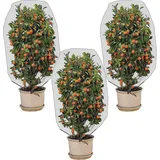 3 Stück Pflanzenschutznetz,Insektenschutznetz,Pflanzenschutznetzmit Kordelzug,Gemüsenetz, Vogelschutznetz,Schutznetz Pflanzen,Blumen Schutznetz,Gartennetz Insektennetz 1.5x1M