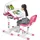 Goplus Kinderschreibtisch Set höhenverstellbar MDF rosa