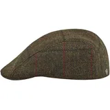 Sterkowski Norte Schirmmütze Herren Winter | Harris Tweed Flatcap Herren | Gatsby Mütze Herren Schlägermütze Herren Schiebermütze Wolle Schiebermütze Herren Winter 56 cm Khaki/Rot - 56