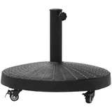 CHICFURN Schirmständer Sonnenschirmfuß 25 kg mit Rollen, Rattanoptik (Packung, 1 St., Aus Kunstharz und Metall, für Schirme Ø38/48 mm), Ø52 × 41 cm schwarz