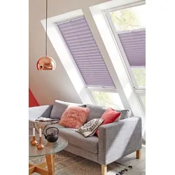 Dachfensterplissee SUNLINES "Classic Style Crepe", lila (flieder, weiß), B:61cm H:136cm, Obermaterial: 100% Polyester, Plissees, mit Führungsschienen