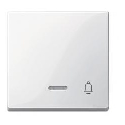 Merten Wippe mit Kennzeichnung Klingel, System M (polarweiß glänzend)