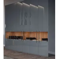 Casa Padrino Luxus Schlafzimmerschrank Grau / Naturfarben 275 x