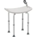 Höhenverstellbarer Duschhocker, Ergonomischer, Rutschfester Badewannensitz, Tragkraft 136 Kg, Aluminium-hdpe, Weiß