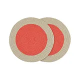 REMEMBER "Raspberry", 2er-Set - H 0,5 cm, Ø 38 cm - Buntes Baumwoll-Tischsets