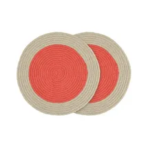 REMEMBER "Raspberry", 2er-Set - H 0,5 cm, Ø 38 cm - Buntes Baumwoll-Tischsets