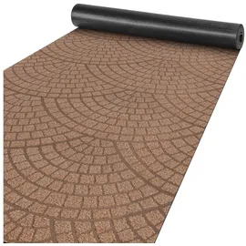 ANRO Teppich Läufer Küchenläufer Küchenteppich Läufer Flur Teppich Velours rutschfest waschbar für Flur, Schlafzimmer, Wohnzimmer, Küche Davis Braun 100 x 400cm