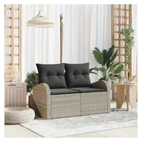 vidaXL Gartensofa Loungesofa hellgrau