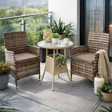 Estexo Polyrattan Set 7-tlg. Beige/Braun