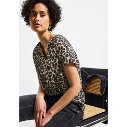 Kurzarmbluse, mit Leoparden Muster, Gr. 38, Black, , 70701759-38