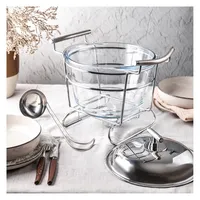 Kinghoff Speisewärmer, Suppewärmer mit Glaseinsatz 4.0L Warmhaltebehälter (Modell 2)