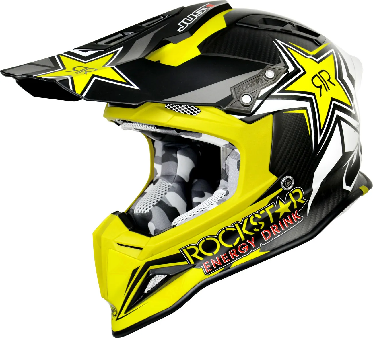 Just1 J12 Rockstar 2.0, casque Cross - Noir/Jaune - XS