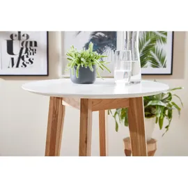 KADIMA DESIGN Bartisch, Eichenholz, runde Tischplatte, 50 kg Belastbarkeit.
