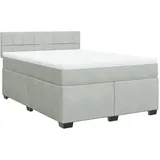 vidaXL Boxspringbett 140 x 200 cm Hellgrau