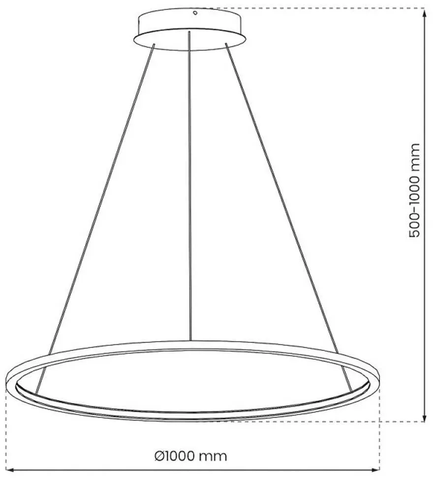Hängelampe Saturno Milagro Lighting, messing / gold, für Wohn- / Esszimmer, Aluminium, Modern - 100 cm - 100 cm - 100 cm