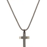 s.Oliver Kette mit Anhänger Kreuz, braun (antikfarben), Halsketten, Jungen Edelstahl L: 43