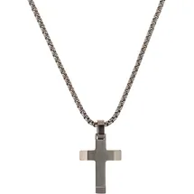 s.Oliver Kette mit Anhänger Kreuz, braun (antikfarben), Halsketten, Jungen Edelstahl L: 43