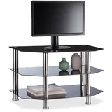 Relaxdays TV-Rack 800 mm Schwarzglas