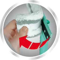 Leifheit Ersatzbezug Classic Window Cleaner, Ersatz Wischbezug, Polyester, Türkis, Grau, 55246