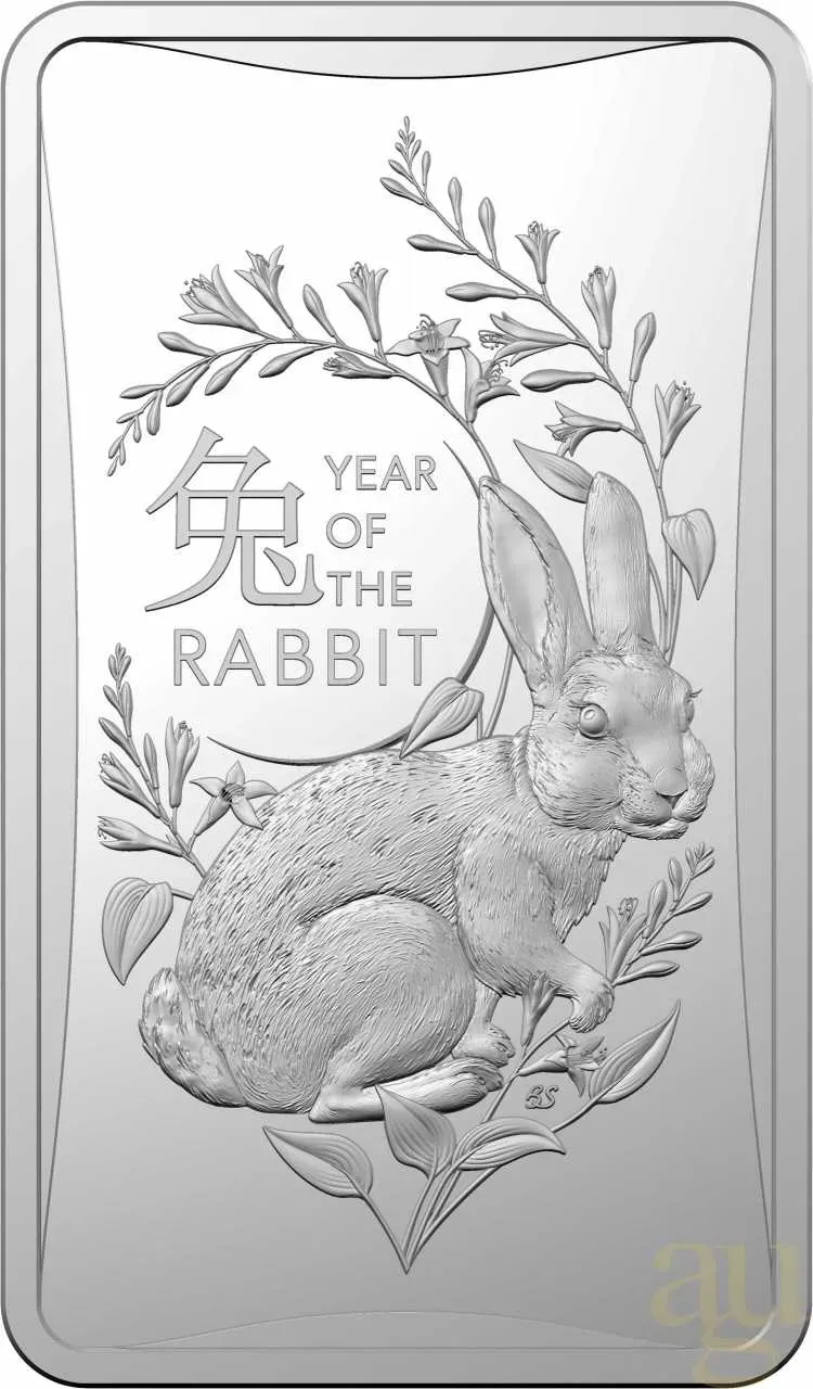 1/2 Unze Silber Australien RAM Lunar Hase Rectangular 2023