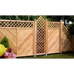 Zaunelement Softline 90 x 180 cm – Sichtschutzzaun aus Lärche, naturbelassen – Garten Sichtschutz mit Rankgitter – Lärchenzaun für Garten