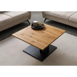 MASSIVMOEBEL24.DE Couchtisch Wildeiche Beige 80 x 80 x 43 cm