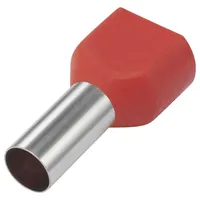 TRU Components 1091320 Zwillings-Aderendhülse 10 mm2 Teilisoliert Rot 100