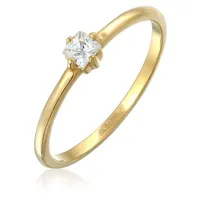 Elli Ring 925 Sterling Silber Verlobungsring, Viereck in Gold