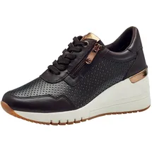 Marco Tozzi Damen Wedge Sneaker mit Lederanteil mit Keilabsatz, Braun (Mocca Comb), 40 EU