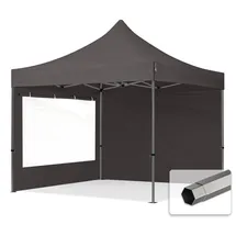 TOOLPORT Faltpavillon 3 x 3 m inkl. 2 Seitenteile Dunkelgrau
