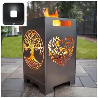 tuning-art Feuerkorb FK03-H Feuertonne Feuerschale Grill-Set mit Grillplatte Feuerplatte