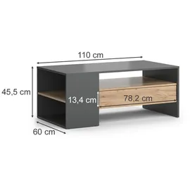 Vicco Couchtisch Fabien Eiche 110 x 60 cm