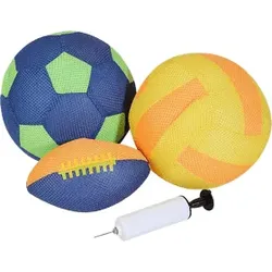 Meshbälle aufblasbar mit Pumpe - 4 tlg.