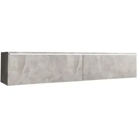 P & B Lowboard 140x30 cm Grau Holzwerkstoff