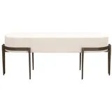 Marrakesch Orient & Mediterran Interior Sitzbank Adonia Creme Weiß/Bronze 143 cm