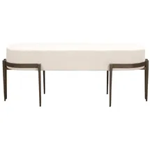 Marrakesch Orient & Mediterran Interior Sitzbank Adonia Creme Weiß/Bronze 143 cm