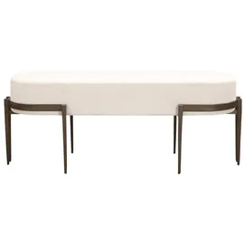 Marrakesch Orient & Mediterran Interior Sitzbank Adonia Creme Weiß/Bronze 143 cm