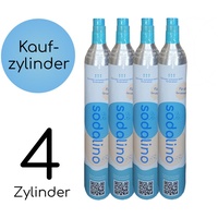 sodalino CO2-Zylinder 425g CO2-Zylinder, Zubehör für Wassersprudler sodastream aarke grohe, 4 St., Lebensmittelkohlensäure E290